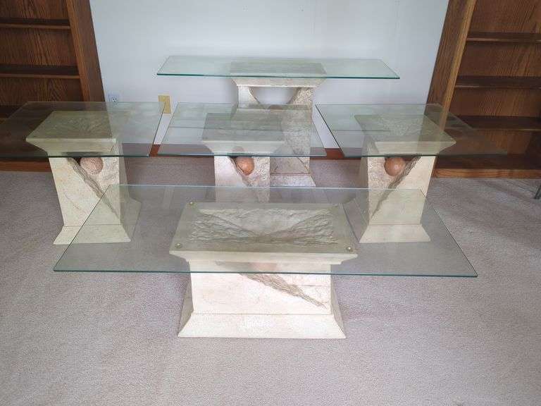 (5) Pcs Tables with Glass Tops image