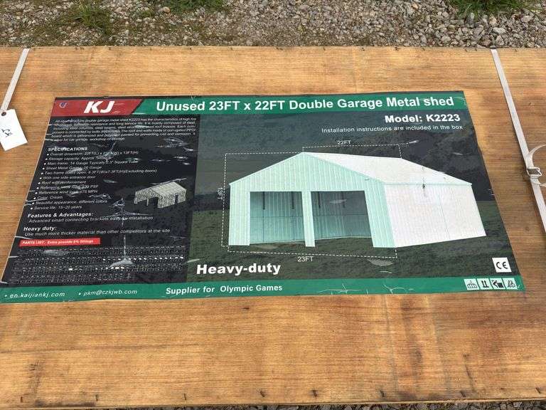23 X 22FT Double Garage Metal Shed image
