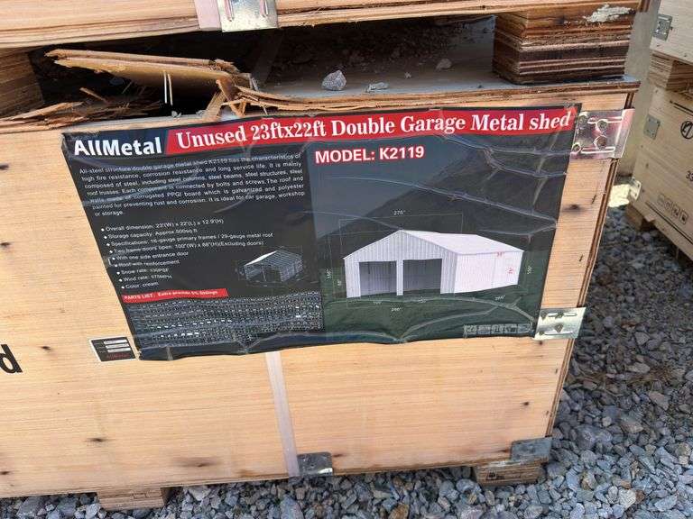 22 X 23FT Double Garage Metal Shed image