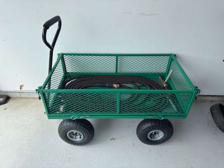 Green Yard Cart and Hose image