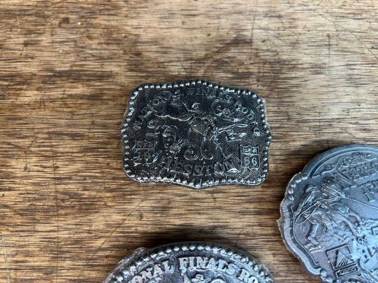 (5) Hesston Rodeo Belt Buckles
