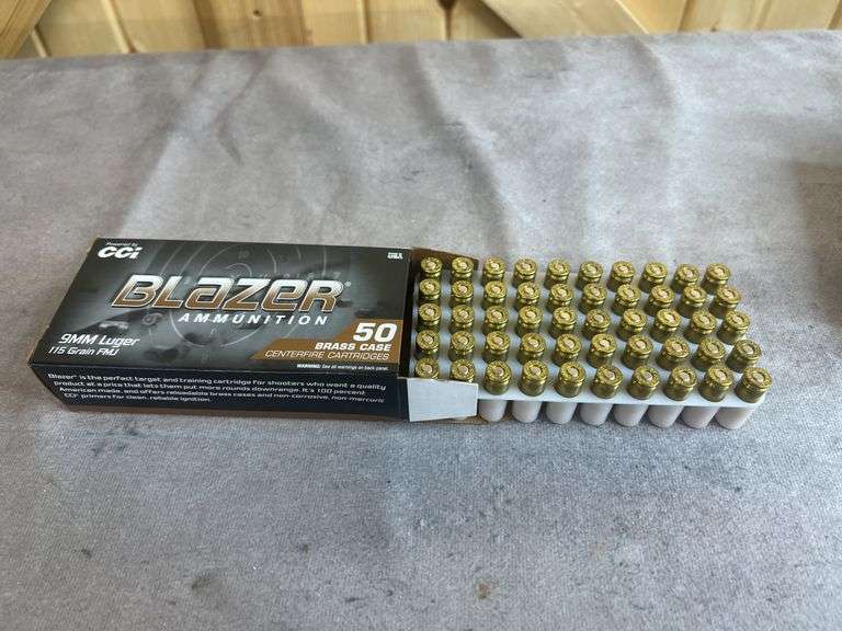 6 Boxes Blazer 115 Gr. FMJ 9mm