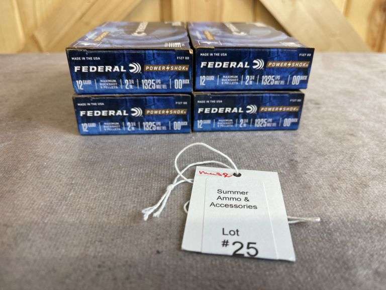 4 Boxes Federal Power Shok 12 Gauge 00 Buck Shot image