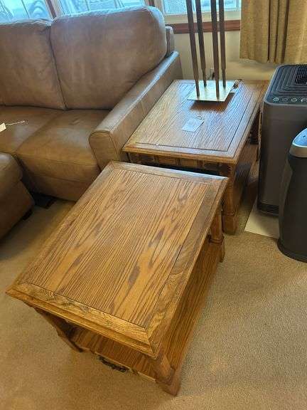 Two End Tables, Lamp & contents image