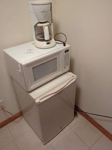 Mini fridge, Microwave and Coffee Maker Lot image