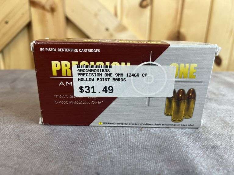 2 Boxes Browning 115 Gr. FMJ 9mm & Precision One 124 Gr. HP 9mm