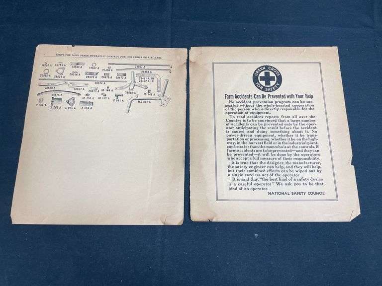 (2) John Deere Disk Tillers Sales Literature + Manual