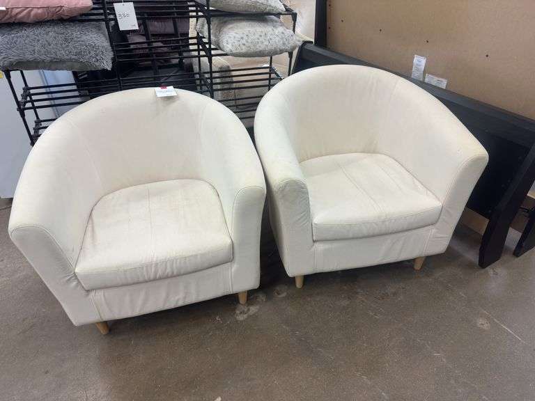 2 White Cloth Chairs image