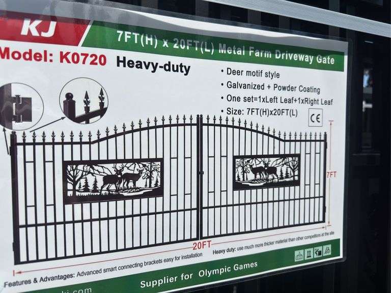 Metal Farm Driveway Gate 7 X 20 Ft 2 Pieces image