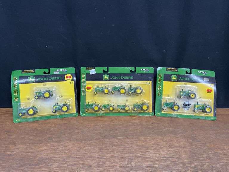 (3) 1/64 John Deere Tractor Sets NIB Ertl image