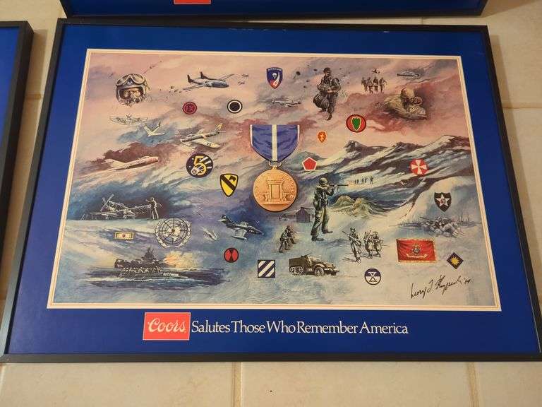 (4) Coors - Salutes those who remember America Pictures - 20" x 27"