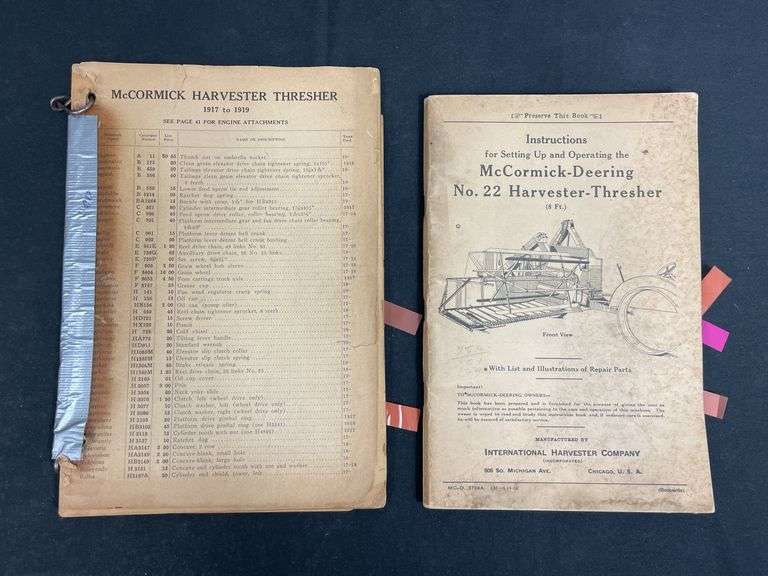 (2) IHC McCormick-Deering Harvester Thresher Manuals image