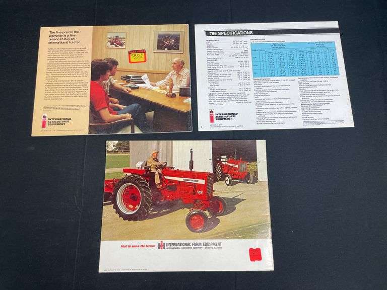 (3) IH Tractor Sales Literature