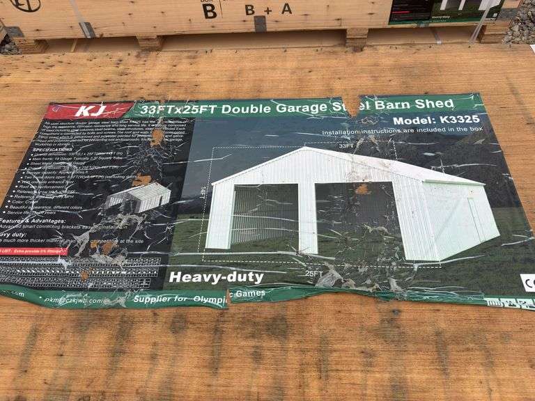 33 X 25FT Double Garage Steel Barn image