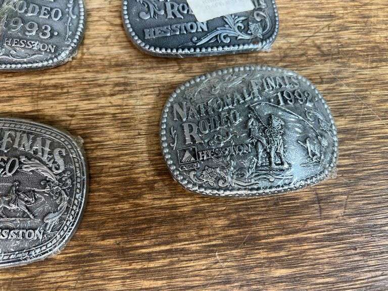 (5) Hesston Rodeo Belt Buckles