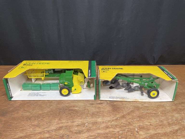 (2) 1/16 John Deere Plow + Baler NIB Ertl image