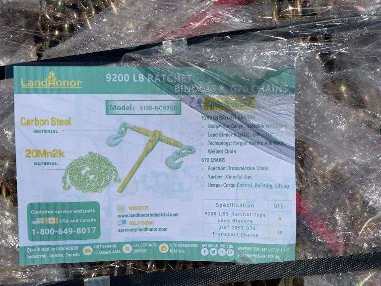 9200lb Ratchet Binders and Chains image