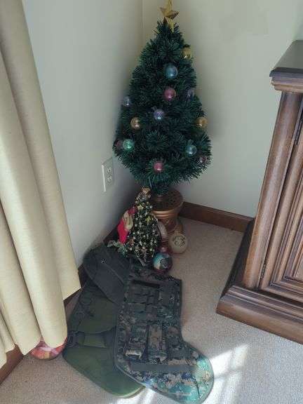 Camo Stockings and Marine Holiday Ornaments Lot image