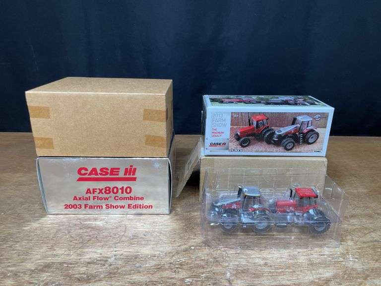 (2) 1/64 Case-IH 8010 Combine + Magnum Legacy Set Farm Show NIB Ertl image