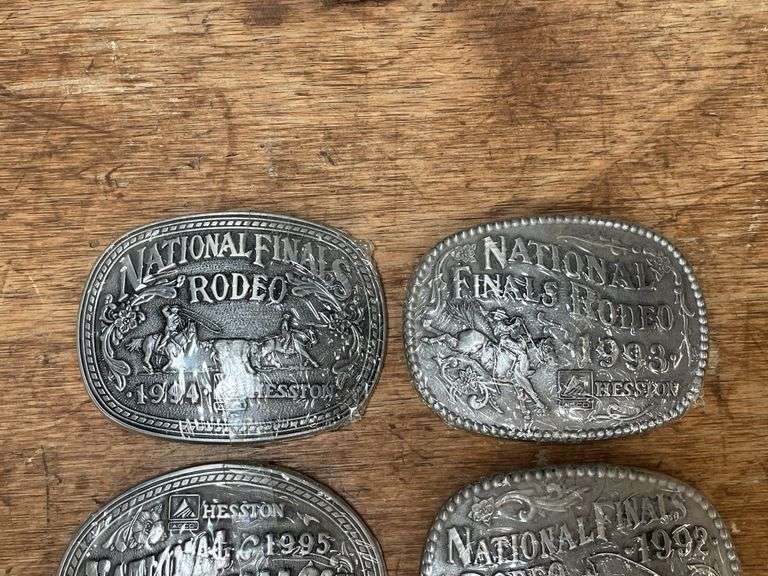 (5) Hesston Rodeo Belt Buckles