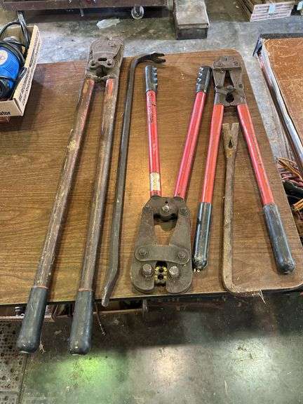 (2) Bolt Cutters, Crimper, & (2) Pry Bars