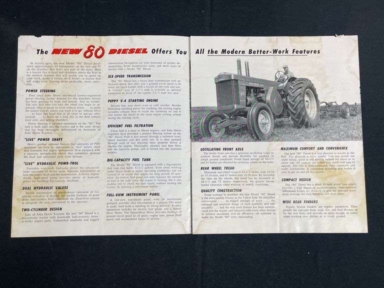 1955 John Deere 80 Diesel Sales Literature