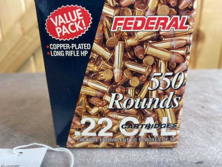 550 Rounds Federal .22 LR HP