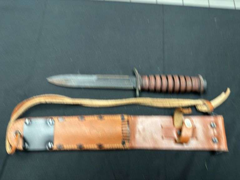 (2)-Reproduction US Camillus M3 Bayonets w/Reproduction Scabbards