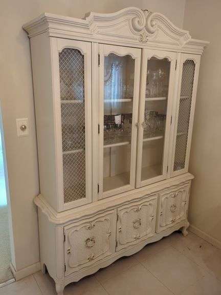 Vintage China Cabinet / Hutch - 76" x 56" x 16"