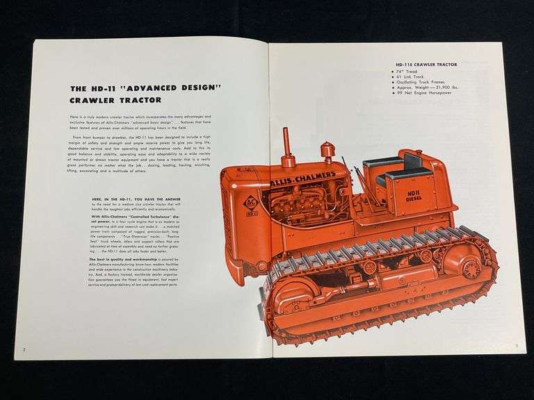 1960 Allis Chalmers HD-11 Crawler Sales Literature