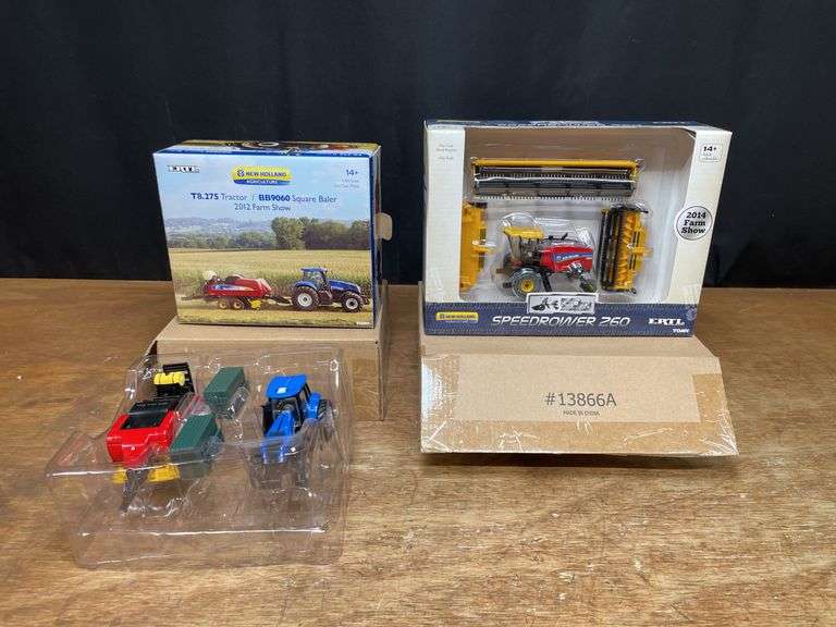 (2) 1/64 New Holland Speedrower + T8.275 + Baler Set Farm Show NIB Ertl image