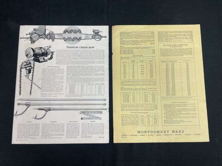 (2) Montgomery Ward Saw Mills Sales Literature + Price List