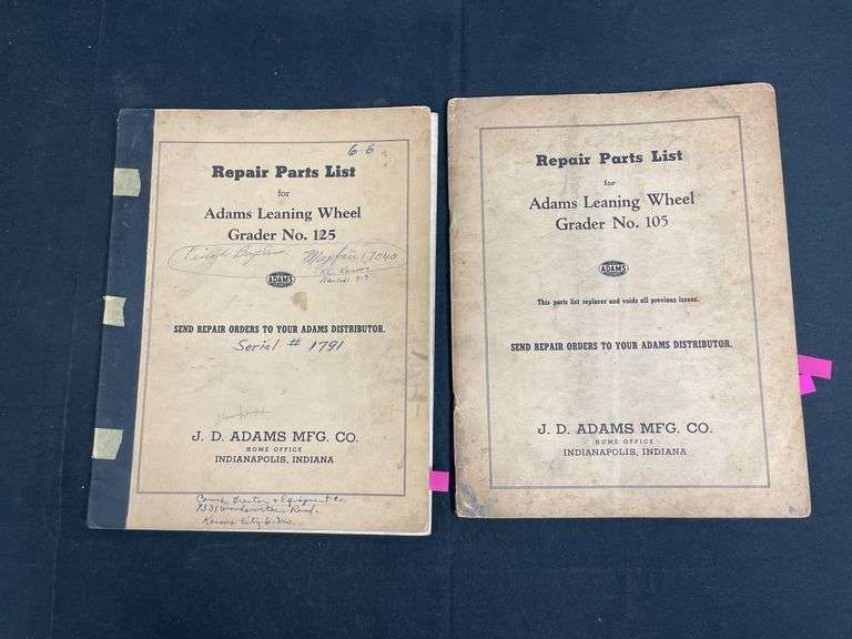 (2) Adams Grader Parts Manuals image