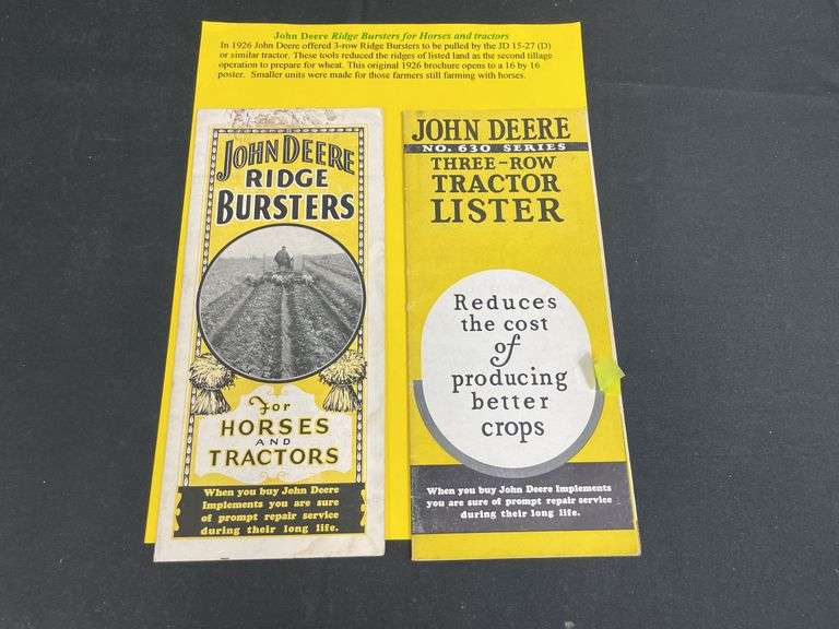 (2) John Deere Ridge Busters + Listers Sales Literature image