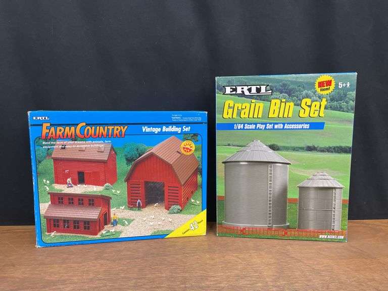 (2) 1/64 Vintage Building + Grain Bin Sets NIB Ertl image
