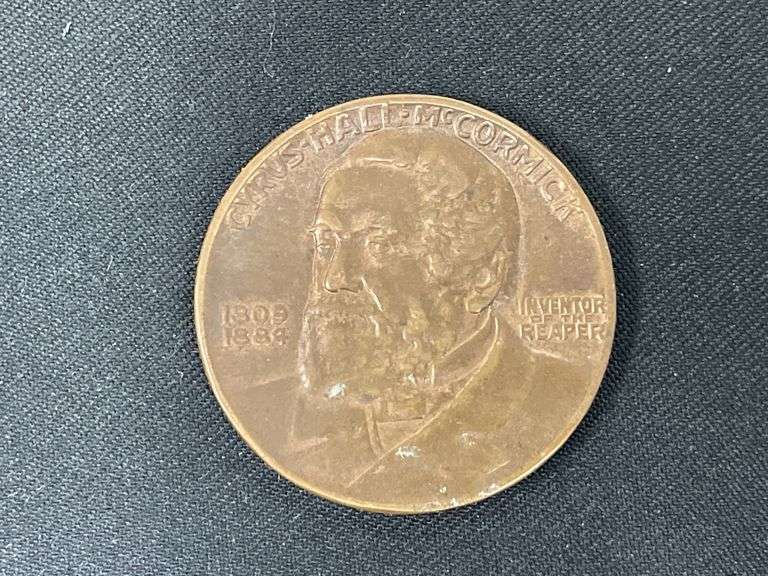(2) 1931 Centennial of the Reaper Coin + 1909 Ruler