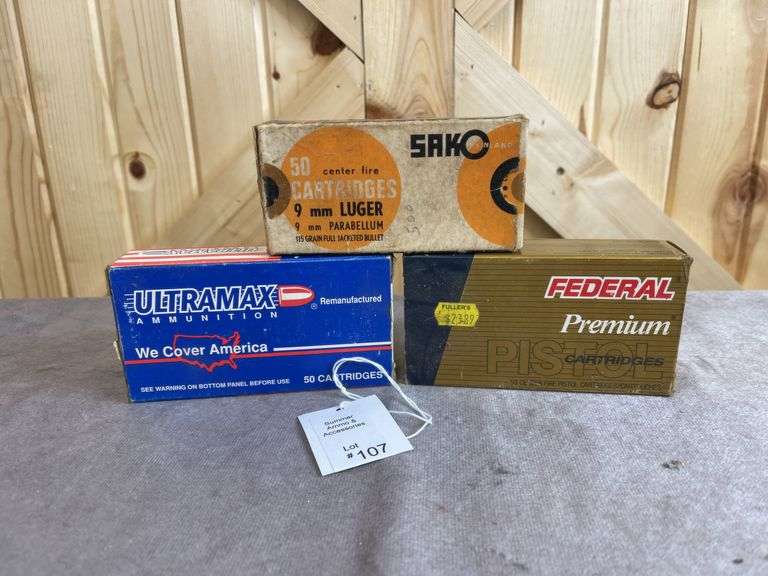 3 Boxes Federal, Sako, Ultramax 9mm image