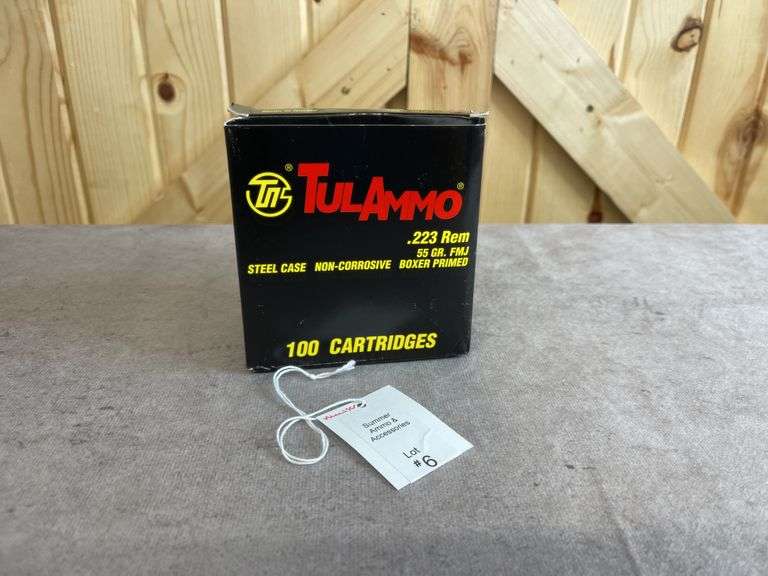 100 Rounds Tul Ammo 55 Grain FMJ Steel Case, Boxer Primed .223 Rem image