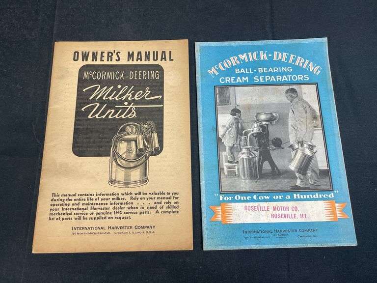 (2) McCormick-Deering Cream Separator + Milker Literature image