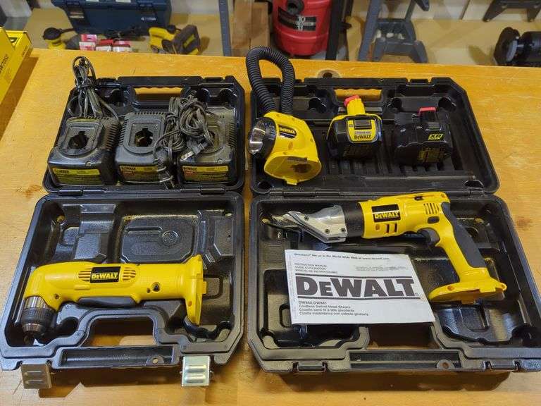 DeWalt Power Tools Lot - Shears/Drill/Flashlight image