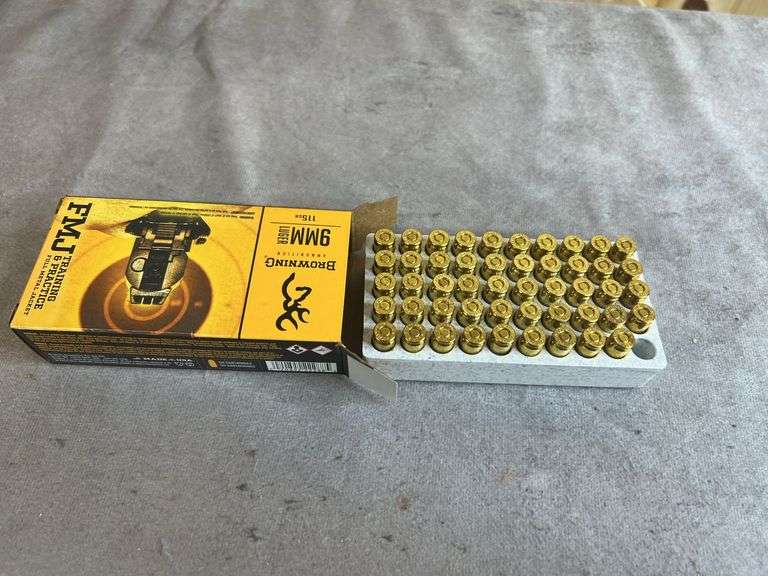 2 Boxes Browning 115 Gr. FMJ 9mm & Precision One 124 Gr. HP 9mm