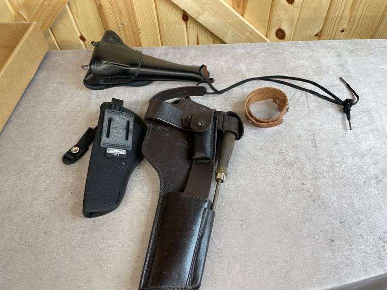 2 Leather Holsters, Nylon Holster & Knife Sheath, Etc. image
