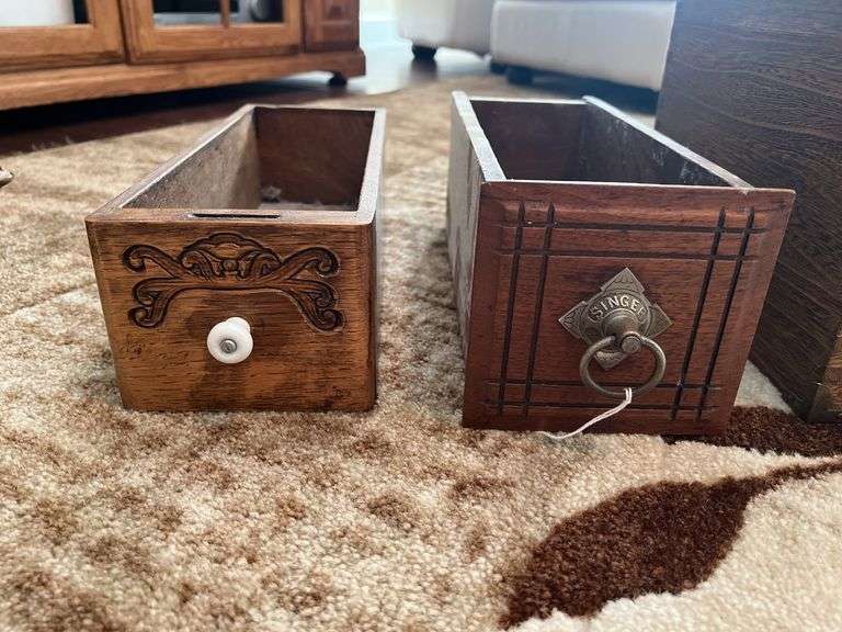 (2) Vintage Sewing Machine Drawers