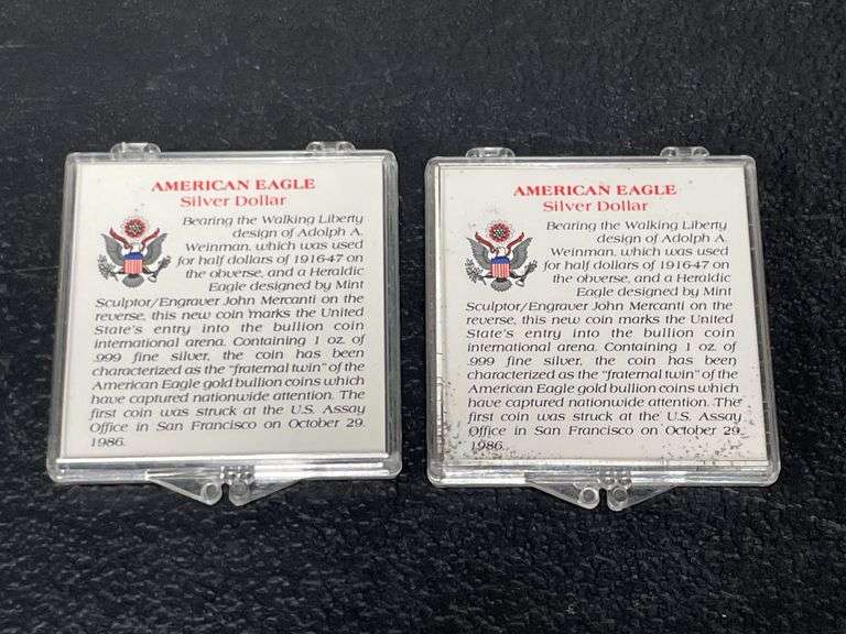 (2) 1990 American Silver Eagle