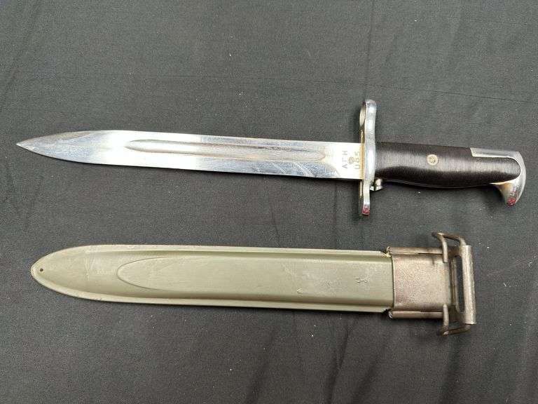 Chromed US Model M1 AFH Bayonet w/USN MK1 Scabbard image