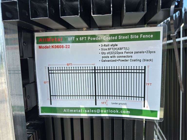 Powder Coated Steel Site Fence 8 X 6 Ft