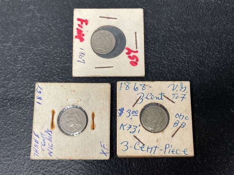 (3) 3 Cent Pieces image