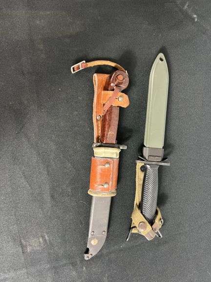 (2)-Military Bayonets w/Scabbards image
