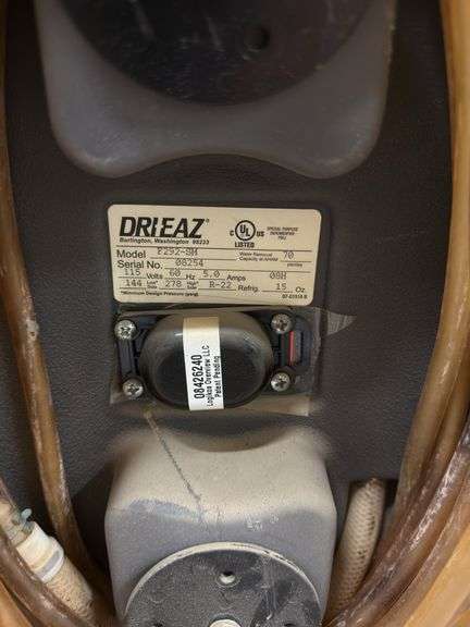 Drieaz Dehumidifier Console Model # F292-SM Total Hours 1963