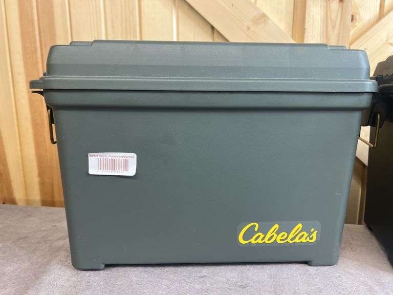 3 Cabela's Hard Plastic Ammo Box & Tray Combo